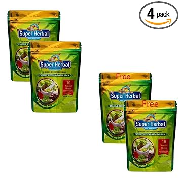 New Super Herbal Family Henna Gold Pack 100gm (Pack of 2).FREE (Pack of 2) Henna Gold pack 100g