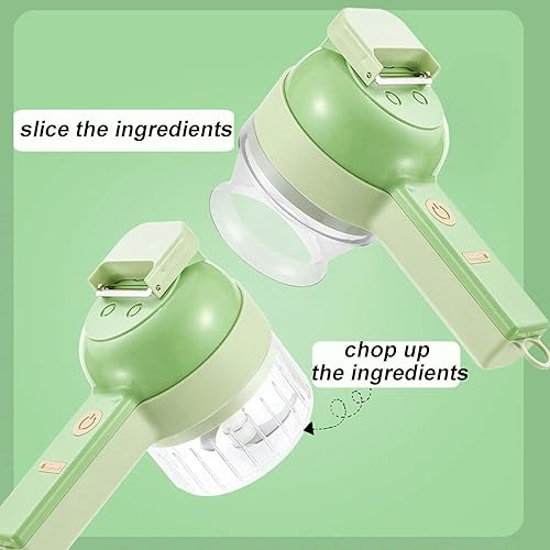 Miniatura 3 de Electric Vegetable Cutter Set, 4 and 1 Handheld Electric Vegetable Cutter, Portable Food Chopper for Onion Ginger Chilli Onion Garlic Meat
