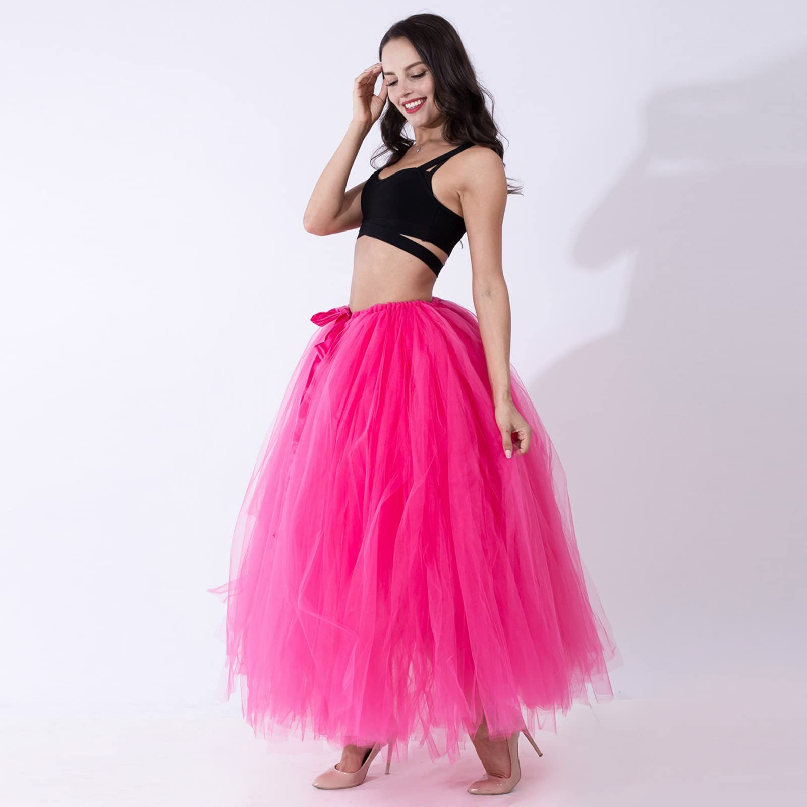 Mini jupe en tulle pour femme - Bleu à paillettes - Jupe courte - Tutu de ballet - Jupe à paillettes - Rockabilly - Robe maxi à paillettes - Convient pour les spectacles sur scène, les occasions