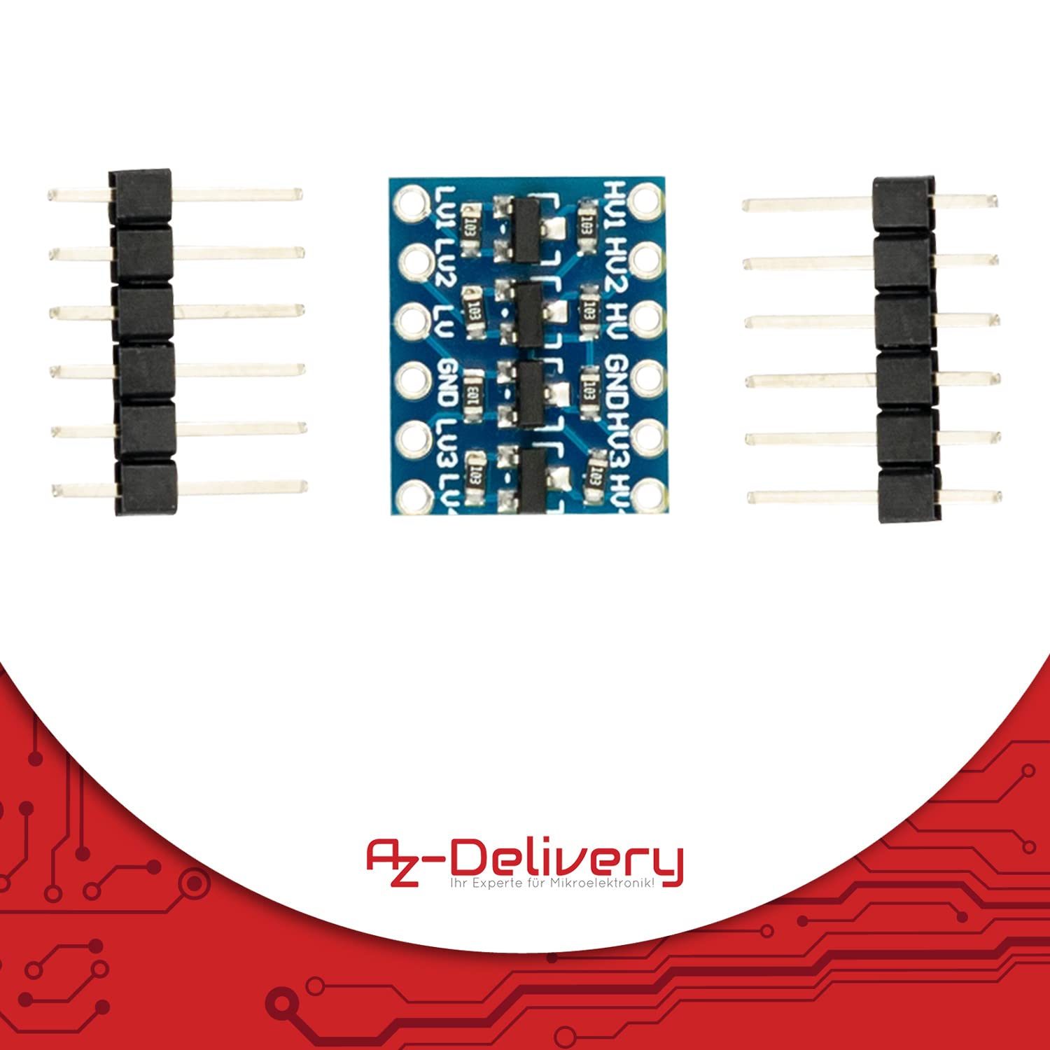 AZDelivery 10 x IOT 4-kanałowy przetwornik poziomu IIC I2C Premium Quality | moduł dwukierunkowy 5 V do 3,3 V | kompatybilny z Arduino i Raspberry Pi