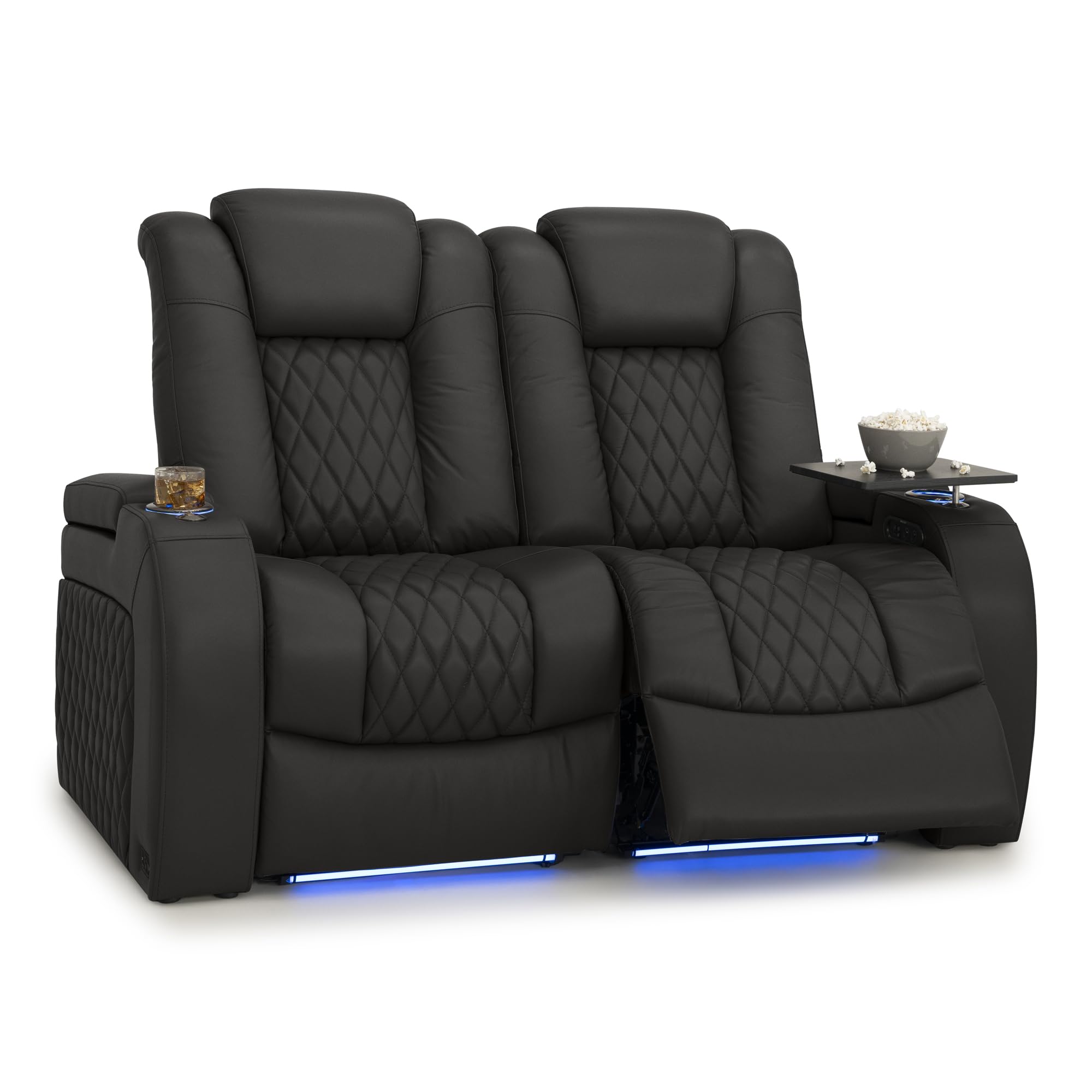 Seatcraft Diamante Home Theater Seating Black Row of 2 Loveseat