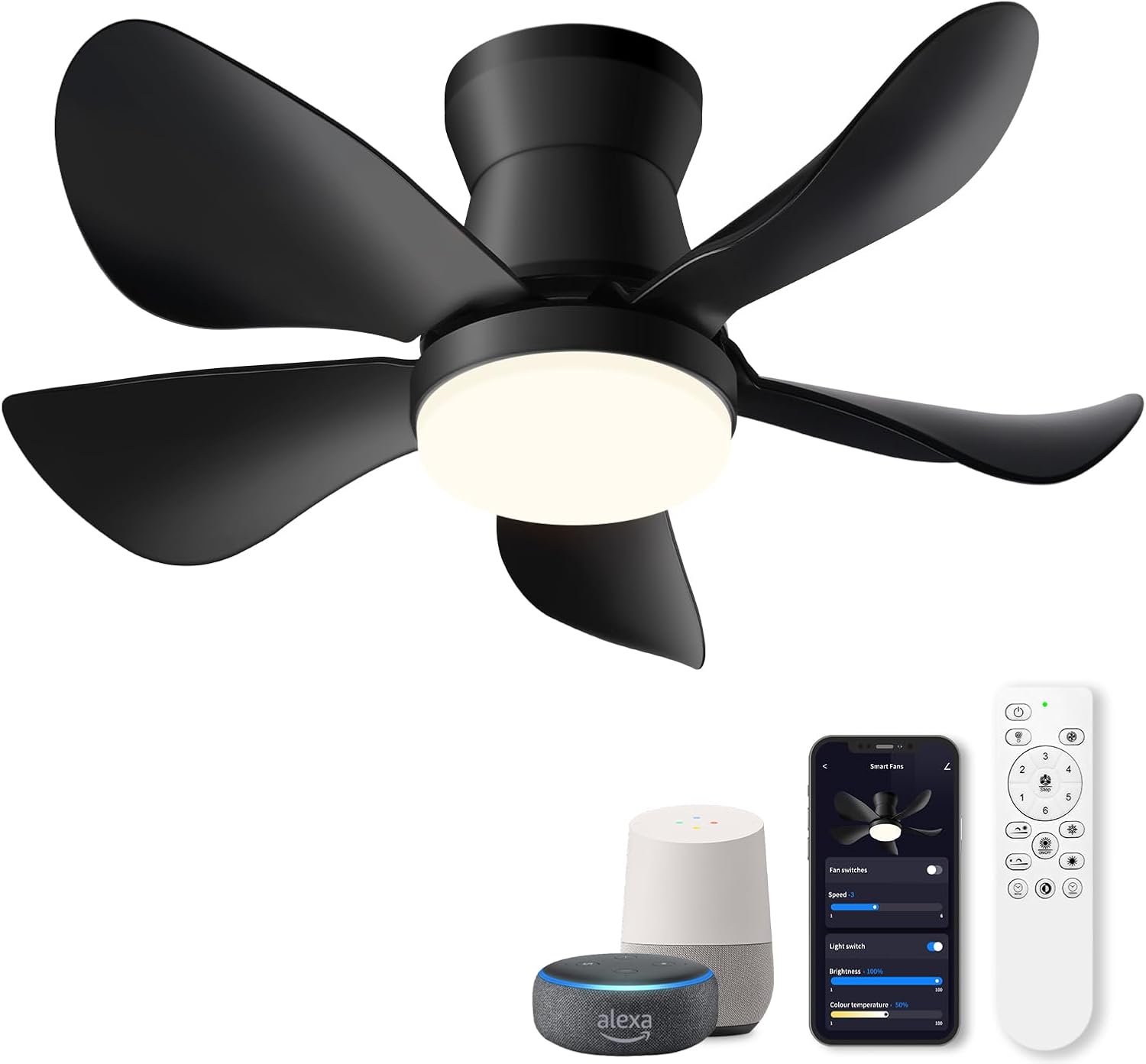 OKELI Alexa Smart Ceiling Fan with Alexa/Google Philippines Ubuy