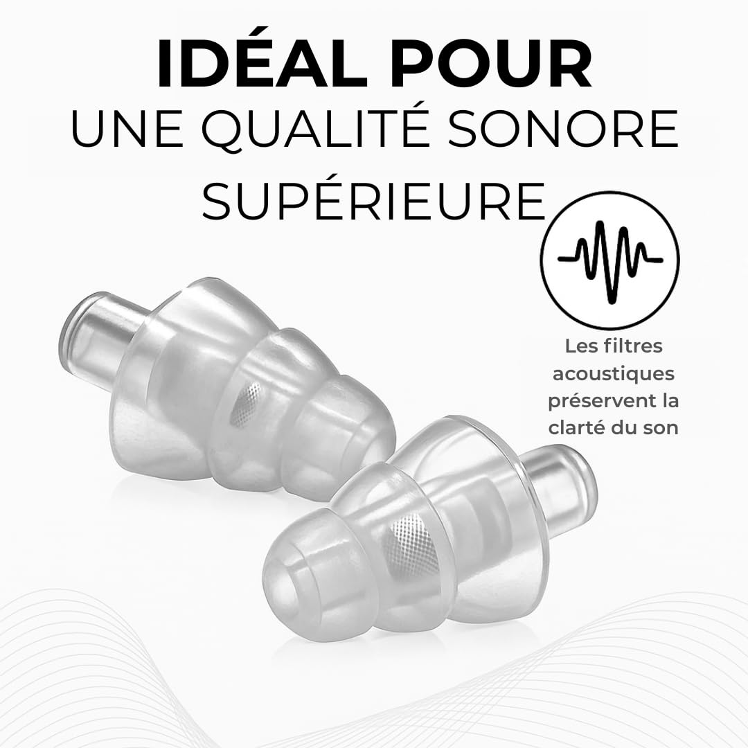 Bouchons d’oreilles Rooth C&P pour le sommeil - Bouchons anti-ronflement - Réduction du bruit de 25 dB - Confortables pour le jour et la nuit - Durables et réutilisables jusqu’à 100 fois (3)