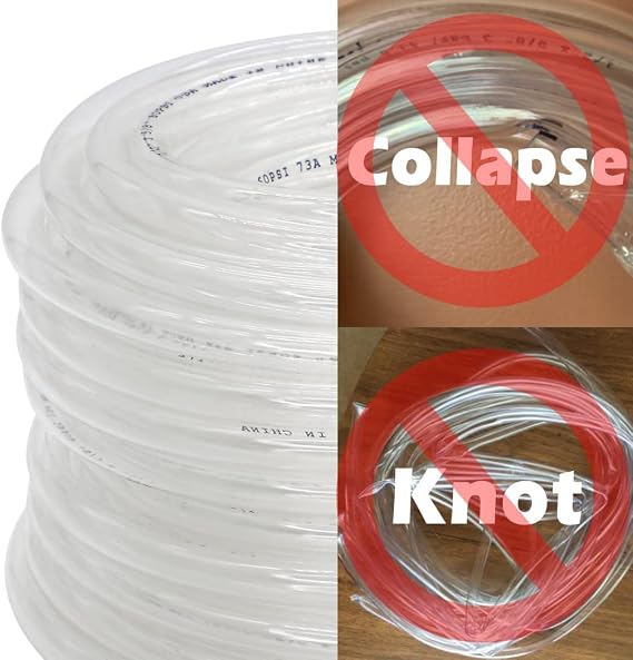 DAVCO Clear Vinyl Tubing, Low Pressure Flexible PVC Tubing, Heavy Duty UV Chemical Resistant Lightweight Plastic Vinyl Hose, BPA Free and Non Toxic