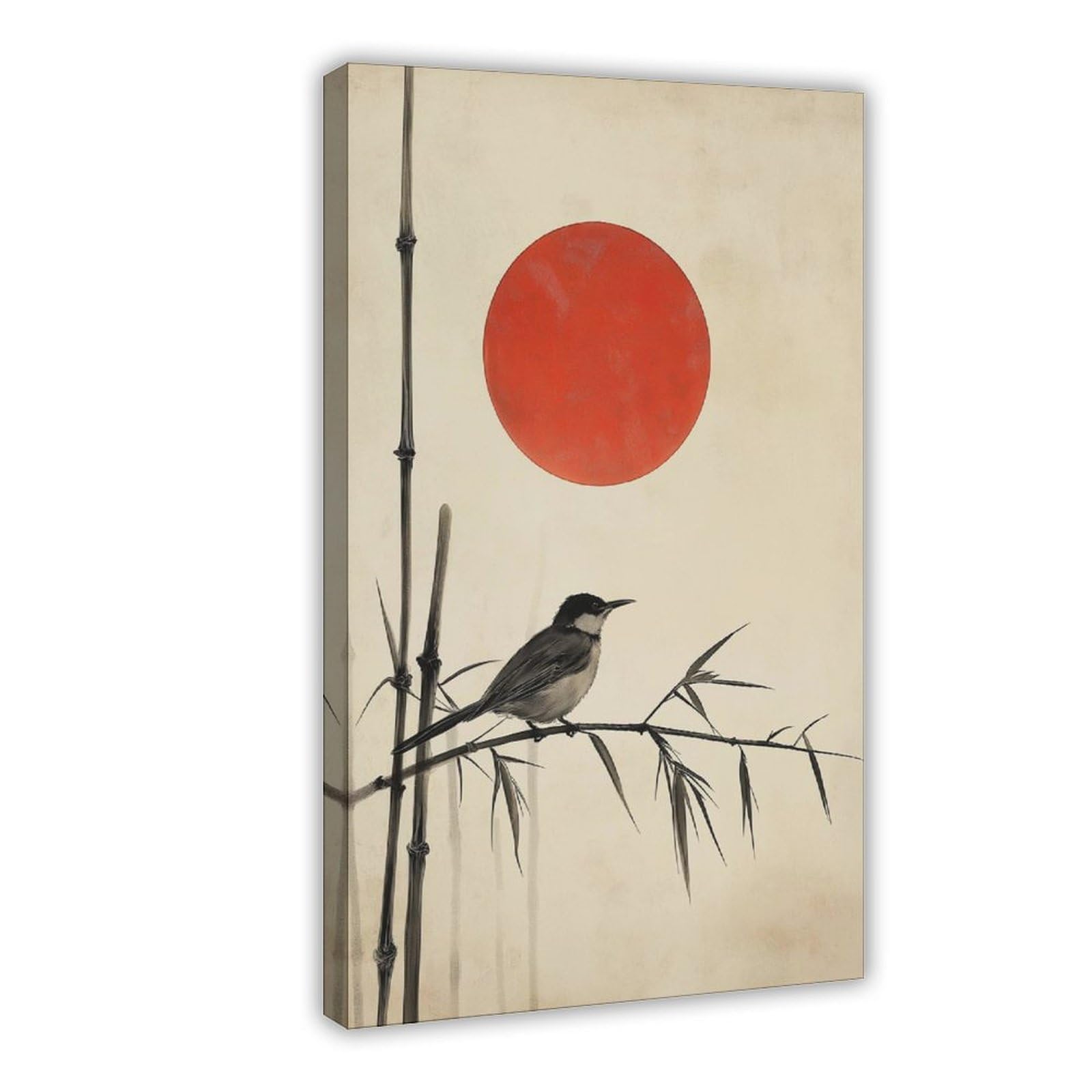 Bareronor Japanese Bird Poster Canvas Poster Bedroom Decor Landscape Office Room Decor Gift 16" L X 24" W