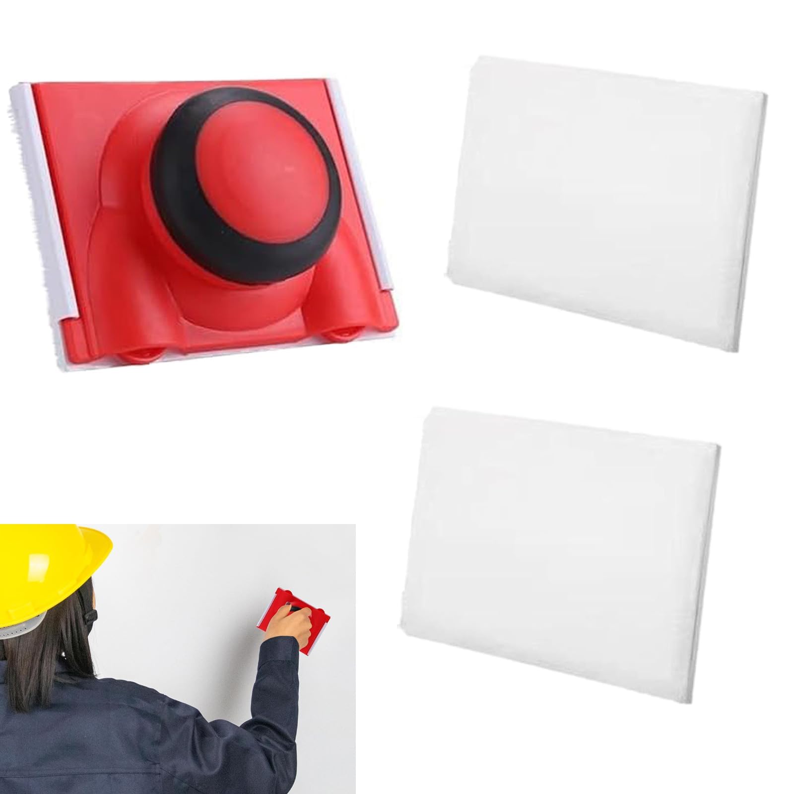 Lot de 3 outils de coupe pour peinture avec 1 tampon de rechange, pour coins et bords de murs et plafonds (12 x 9,5 x 4,5 cm)