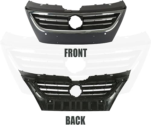 Miniatura 8 de Para 2009 2010 2011 2012 VW Volkswagen Passat CC parrilla de cromo superior delantera con borde cromado