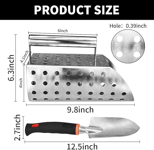 Miniatura 2 de Kit de cuchara de arena de acero inoxidable, pala de arena de detección de metales de acero inoxidable - Se utiliza para detección de metales y