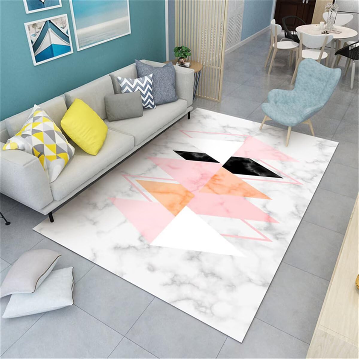 Tapis Graphique Deco pour Chambre Style Moderne 80X150CM