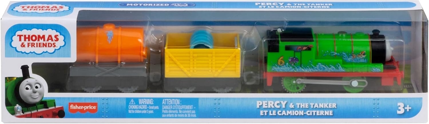Thomas & Friends Percy and Troublesome Truck, Battery-Powered Motorized Toy Train for Preschool Kids Ages 3 Years and up
