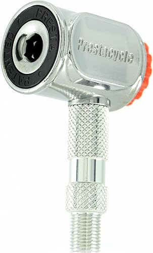 Prestacycle Pro Presta Head - Cabezal de bomba de neumático de bicicleta con bloqueo automático para válvulas sin cámara y Presta, diseño de acero