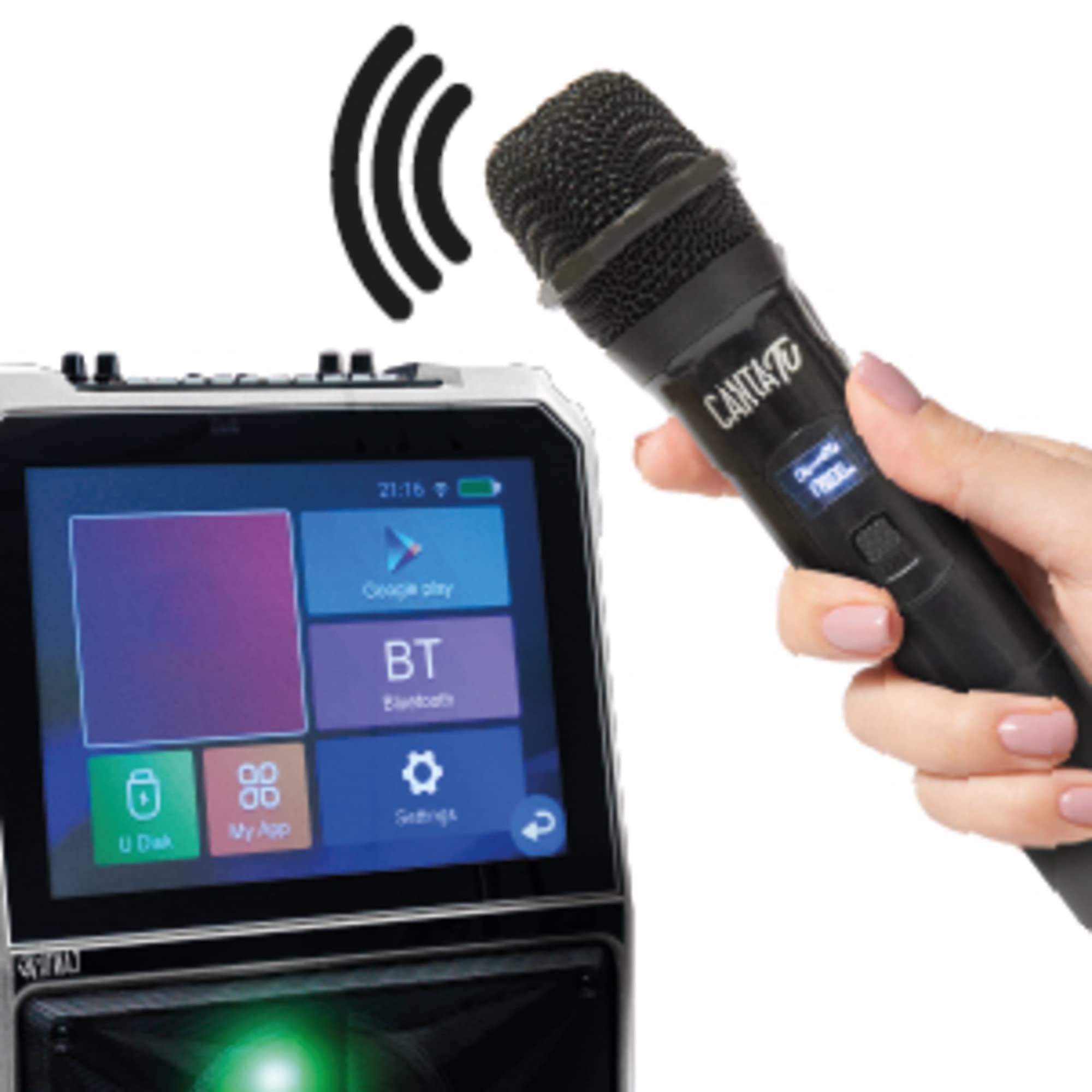 Canta Tu Kabelloses Bluetooth-Mikrofon, Karaoke-Mikrofon, Reichweite 10 Meter, einfache Verbindung, einzigartiges Design, Frequenz 2402 MHz-2480 MHz, hervorragende Klangqualität, ideal für Karaoke und