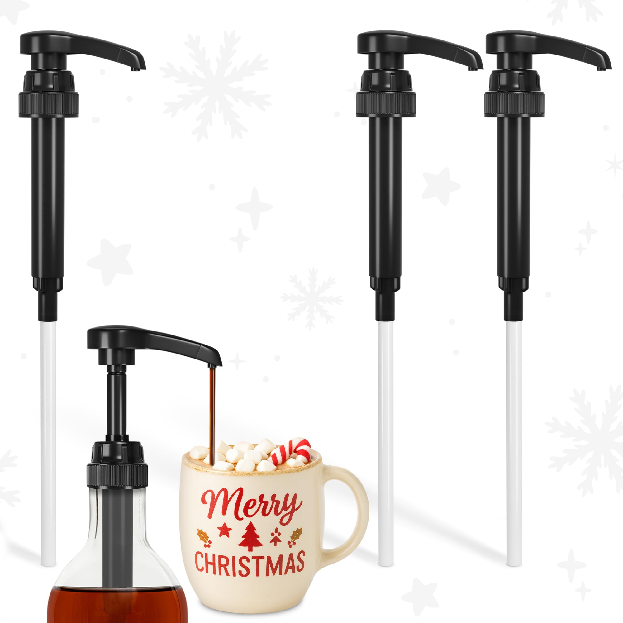 Torani and DaVinci BLACK Syrup Pumps, Fits 25.4 Oz/750Ml Bottles (Pack of 4)