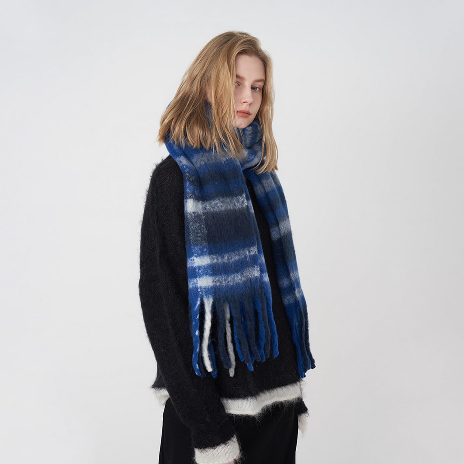 Foulard Donna Scaldacollo Invernale Classico Da Con Sciarpa Scozzese Retrò Calda