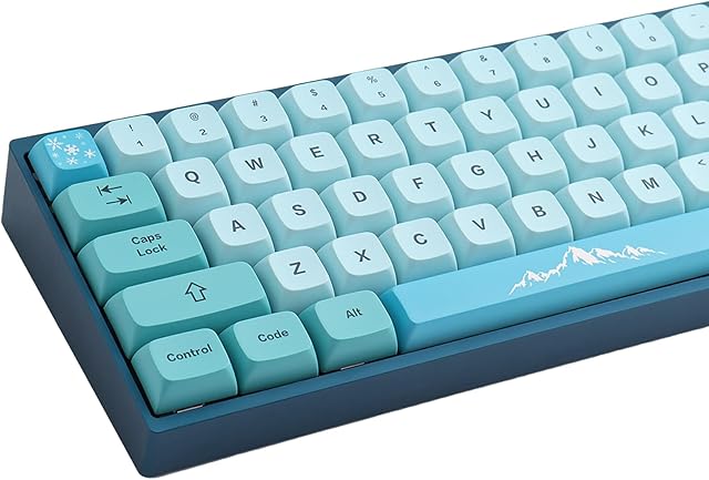 Keycaps PBT Keycaps XDA Profile Dye-Sublimation Iceberg Keycaps 123 Keys for ANSI Layout Cherry MX Gateron Kailh Switches Mechanical Keyboard