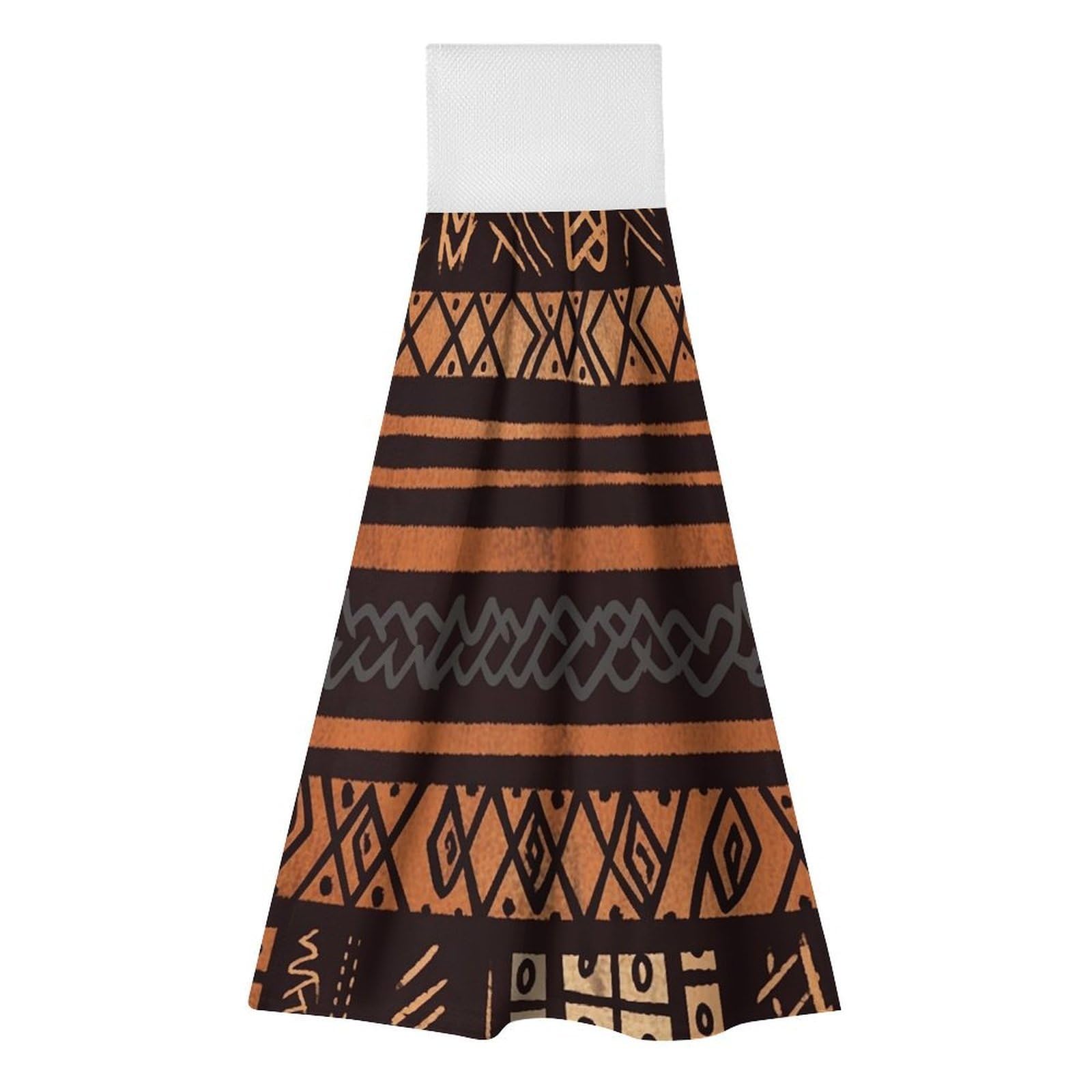 BTCOWZRV African Mud Cloth Tribal Hanging Kitchen Towels with Loop, 2 PCS Luxury Hand Towels for Bathroom, Soft Microfiber Absorbent Face Towels Quick Dry Cleaning Cloths for Kitchen Dish Towels