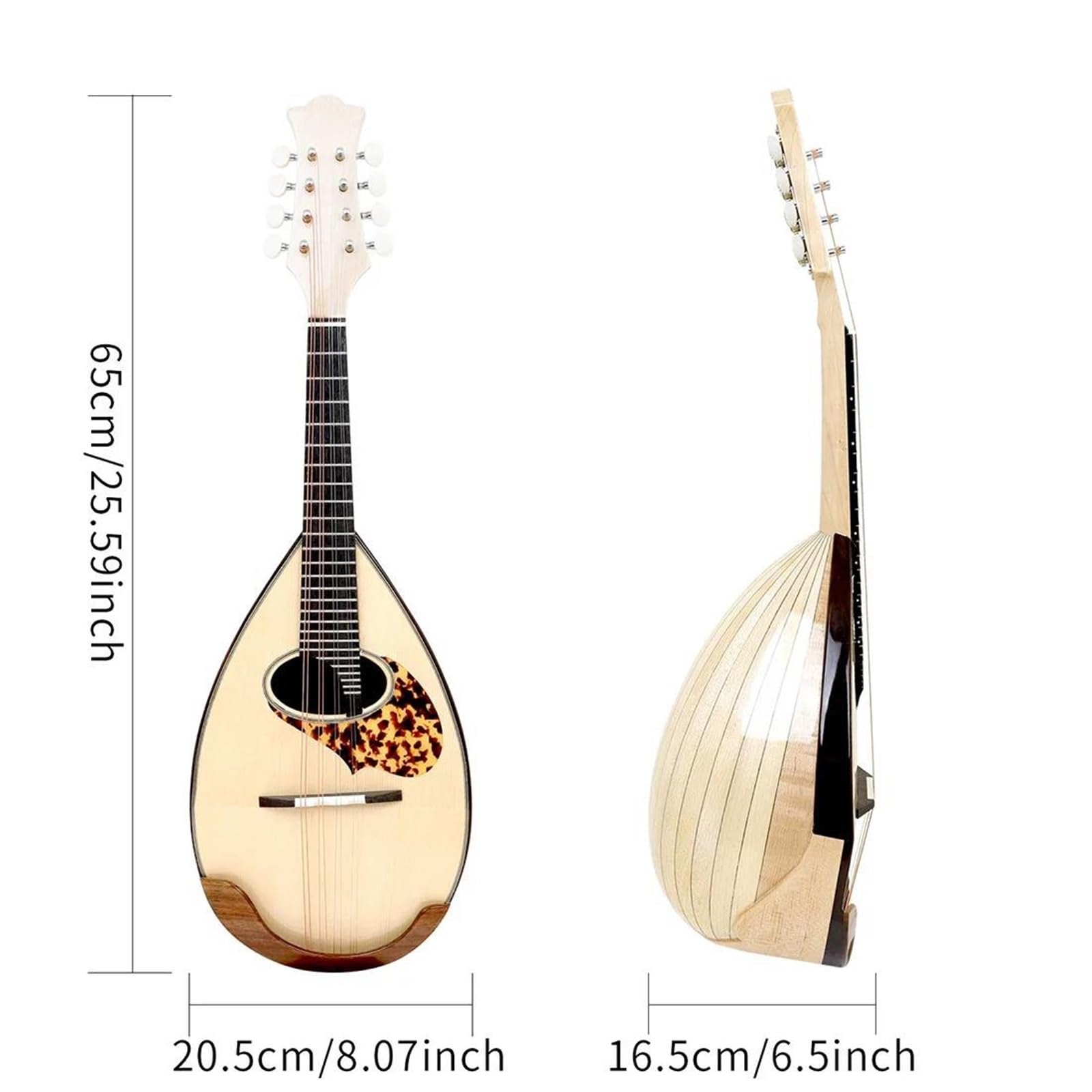Instrumenty 8strunowe O Wysokim Tonie Ręcznie Robiona Gitara Mandolinowa Z Drewna Klonowego W Kształcie Miarki Zestawy Mandolin