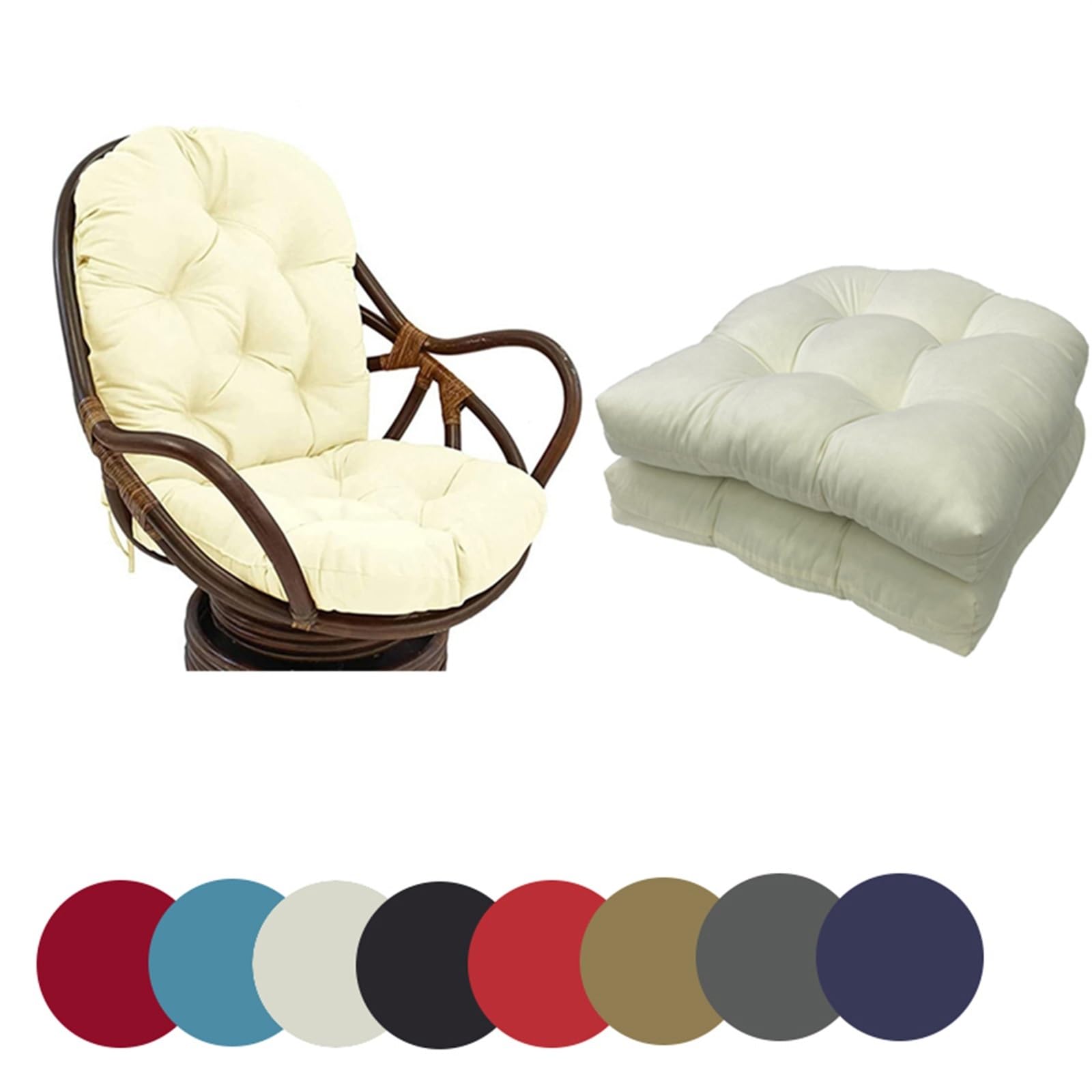 QLXYYFC Waterproof U Shaped Patio Chair Cushions 19”X19” Outdoor Indoor Chair Cushions Set of 2 Furniture Replacement Cushions for Patio Garden(White)