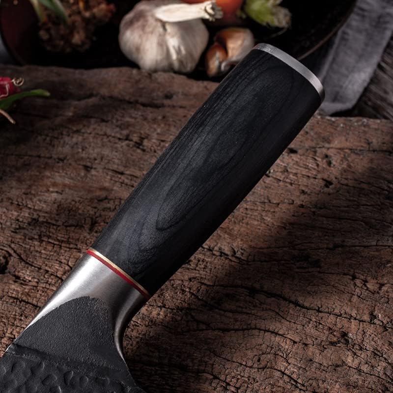 Meat Cleaver, Handmade Forged Kitchen Knife 50Cr15mov Stainless Steel Meat Cleaver Chef Slicing Knives High Carbon Hammered Pattern Cutter (Color : Knife only)