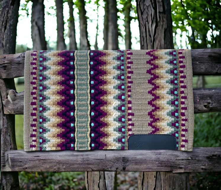 Deen, Enterprises Western Show Horse Saddle Blanket New Zealand Design Handmade Wool Saddle Blanket Top Wool Saddle Pad Size : 34" L x 36" W x 1" Inches MO5