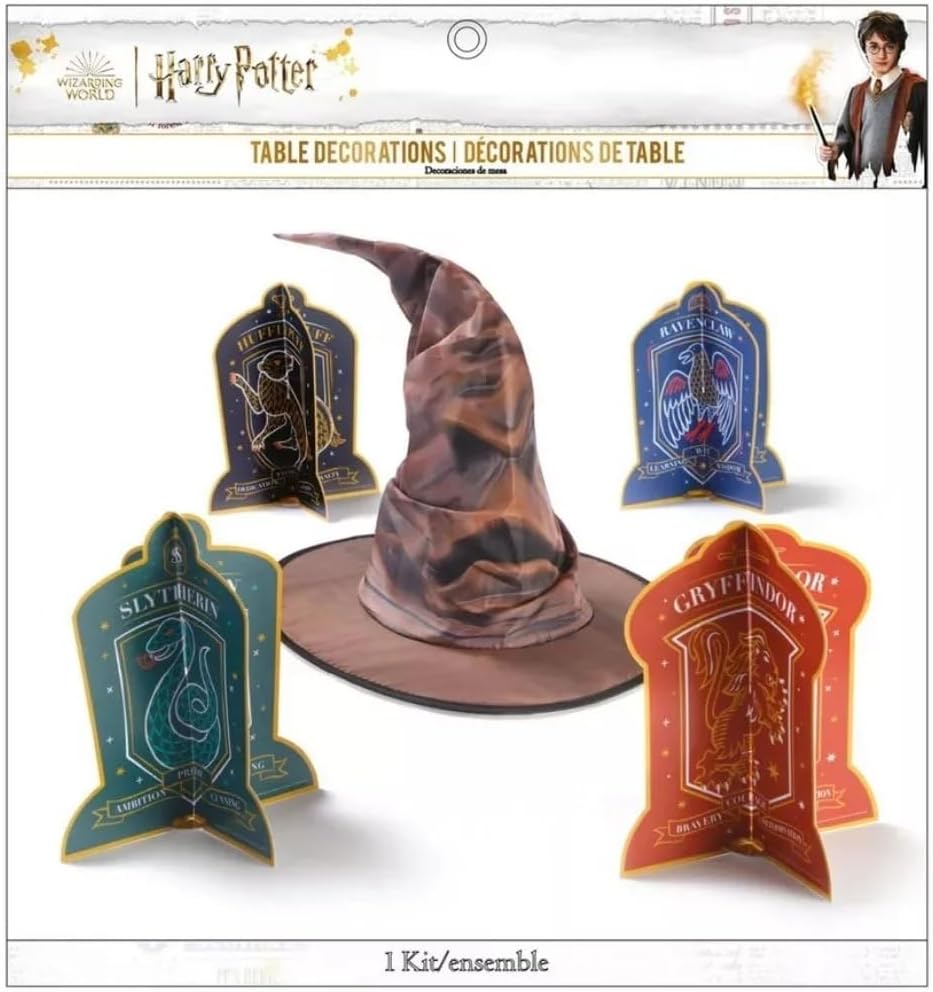 amscan Harry Potter Hogwarts United 3D Paper Party Centerpiece - 19" | Assorted Colors | 1 Set of 5 Pcs.