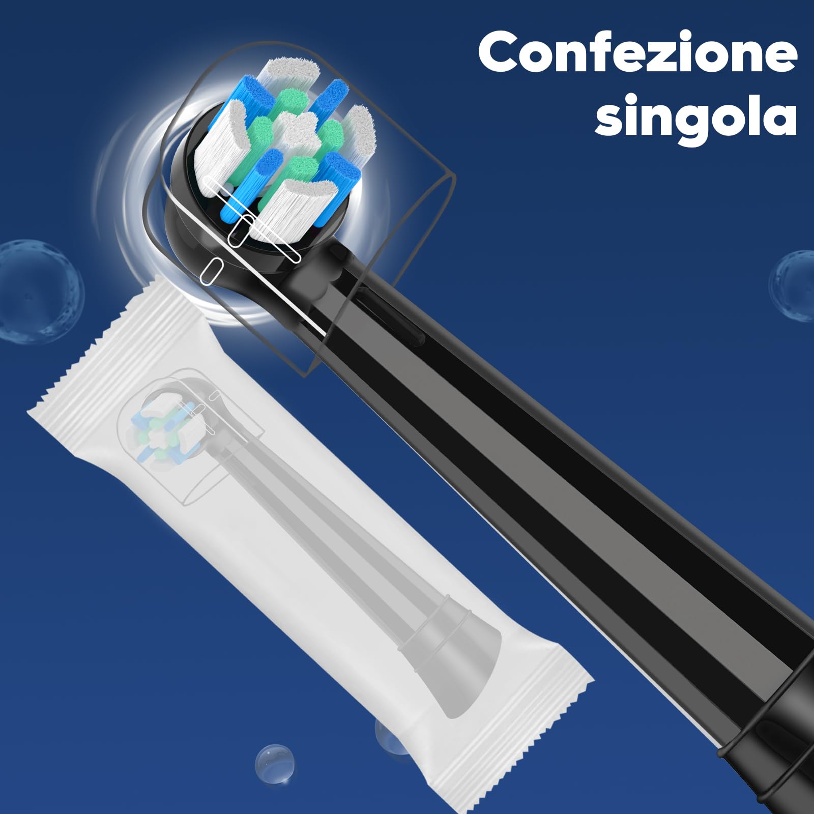 8 Testine di Ricambio Compatibili con Oral B IO 3N/3/4/5/6/7/8/9/10 Series Spazzolino elettrico IO, testina Spazzolino Compatibile con Oral B IO (Nero)