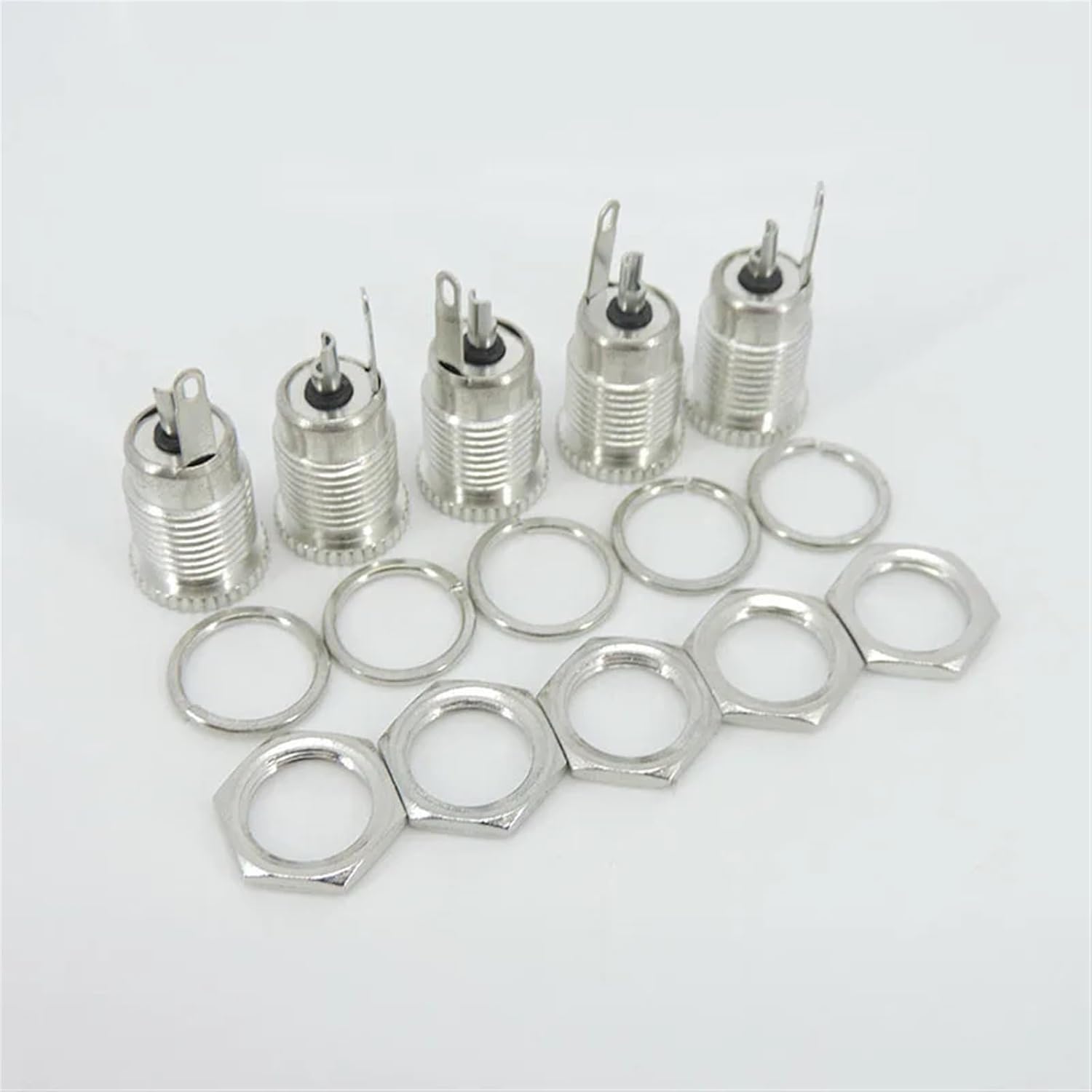 DC099 DC Female Power Jack Socket Panel Mount Connector Metal 5.5 mm x 2.1mm 2.5mm DC-099 Open Hole 11MM 5.5 * 2.1 5.5 * 2.5(5.5x2.1mm,2pcs)