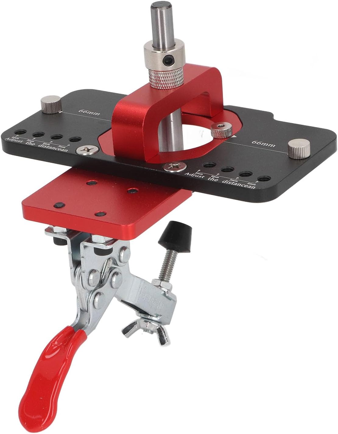WALFRONT Hinge Hole Drilling Jig, Aluminum Alloy Hinges, Accurate Positioner with Adjustable Depth, Perfect for Cabinet Door Installation and Woodworking Projects