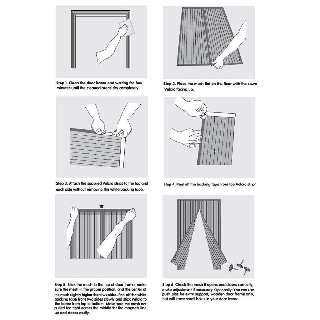Magnetisches Fliegengitter Türvorhang – Selbstschließend, 140x220 Cm, Einfach Montieren, Für Balkon- & Zimmertüren