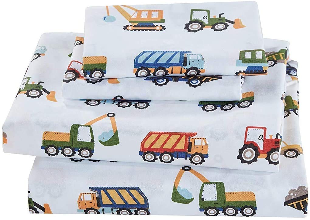 Juego de edredón para niños, niñas y adolescentes con juego de sábanas (construcción, niños) 2