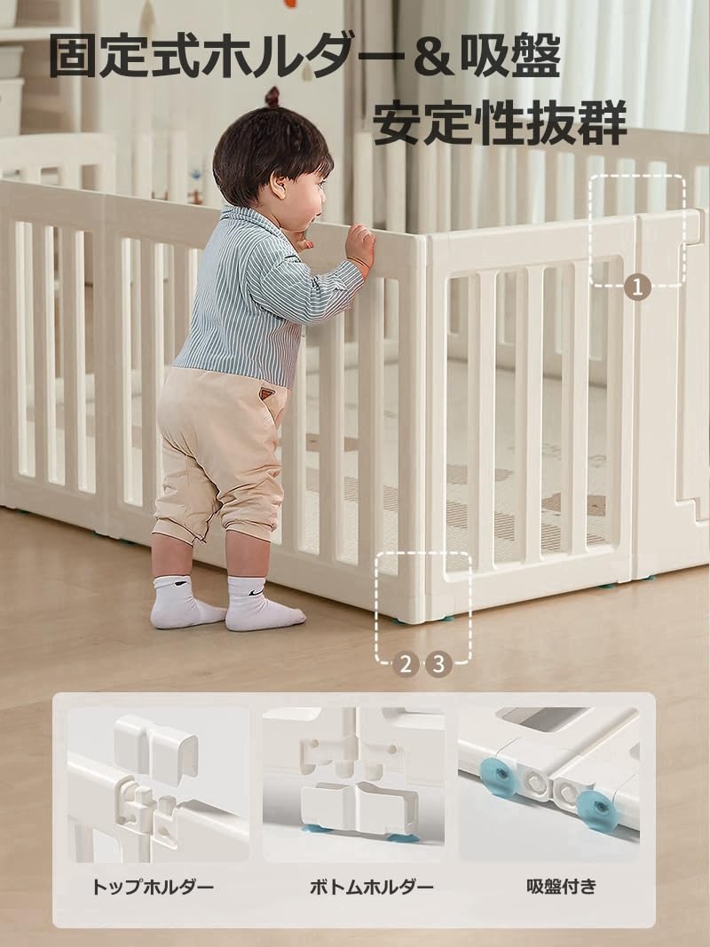 Amazon.co.jp: ベビーサークル 180*200cm ベビーフェンス変形可能 収納 