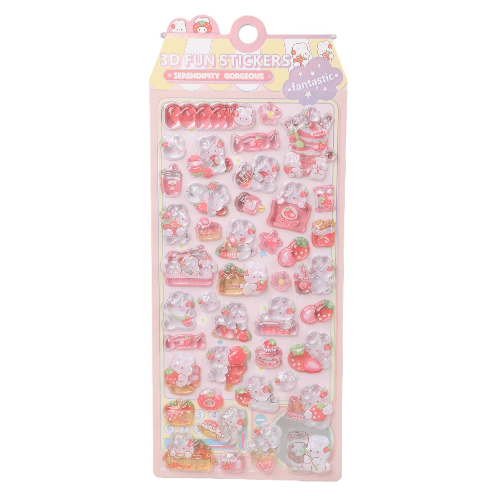 Kids Animal PVC Reward Stickers for Journals, Water Bottles, Laptops Embossed Scrapbooking Decorations Embossed Sticker for Notebook