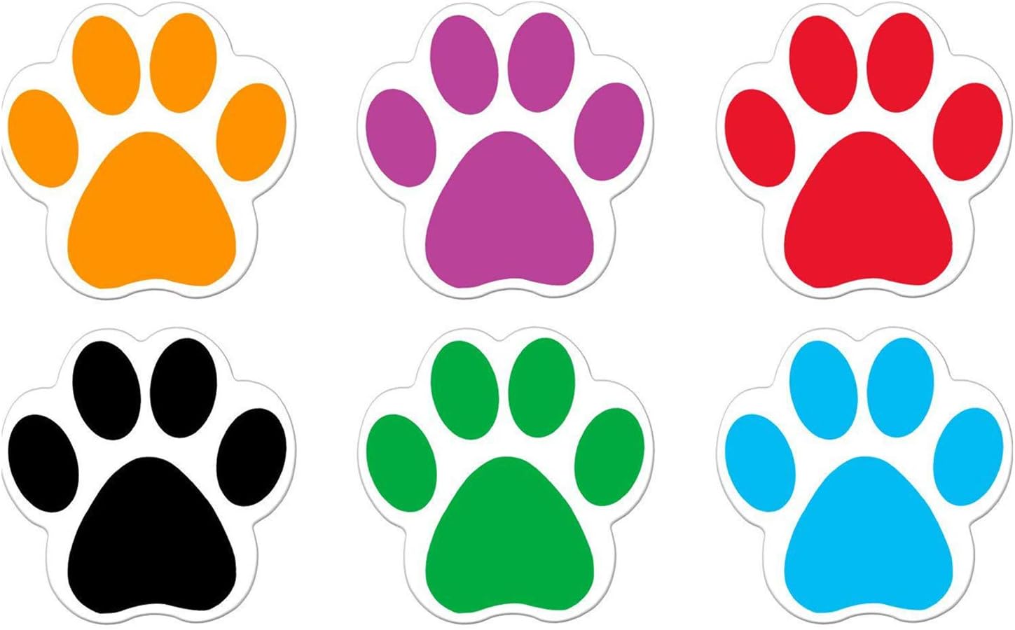 2 Roll of 1000 Pieces Colorful Paw Footprint Stickers, 1.5 Inch Dog Paw ...