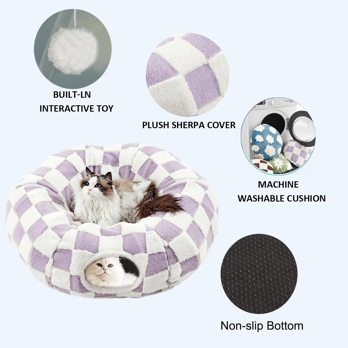 ERNAN Cat Tunnel Bed for Indoor Cats - Image 3