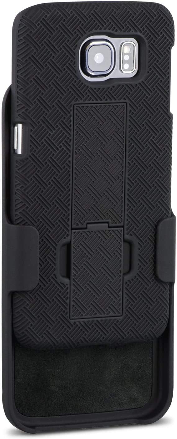 Aduro Galaxy S6 Case, Shell & Holster Combo Case Super Slim Shell Case w/Built-in Kickstand + Swivel Belt Clip Holster for Samsung Galaxy S6