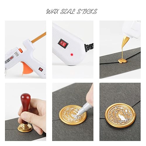 Miniatura 6 de 20 barras de cera para sellar con pistola de pegamento, cuentas para sello de cera, invitaciones de boda, sobres, correos de caracol, paquetes de