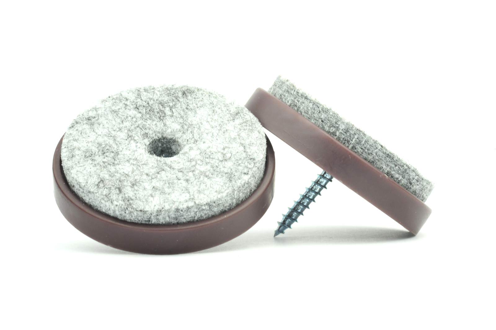 Furniture Gliders. Floor Protectors Soft Felt Pads Screw On Sliders, Perfect on Soft Wood Floors Laminates and Similar (Brown, 40mm, Pack of 48, Free Drill Bit) Made in Germany โ image 1
