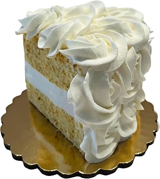 Fake Wedding Cake Slice - Antique White Rose Handmade Artificial Cake for Wedding Display, Cake Stands, Photography & Events Handmade Ivory Rosette