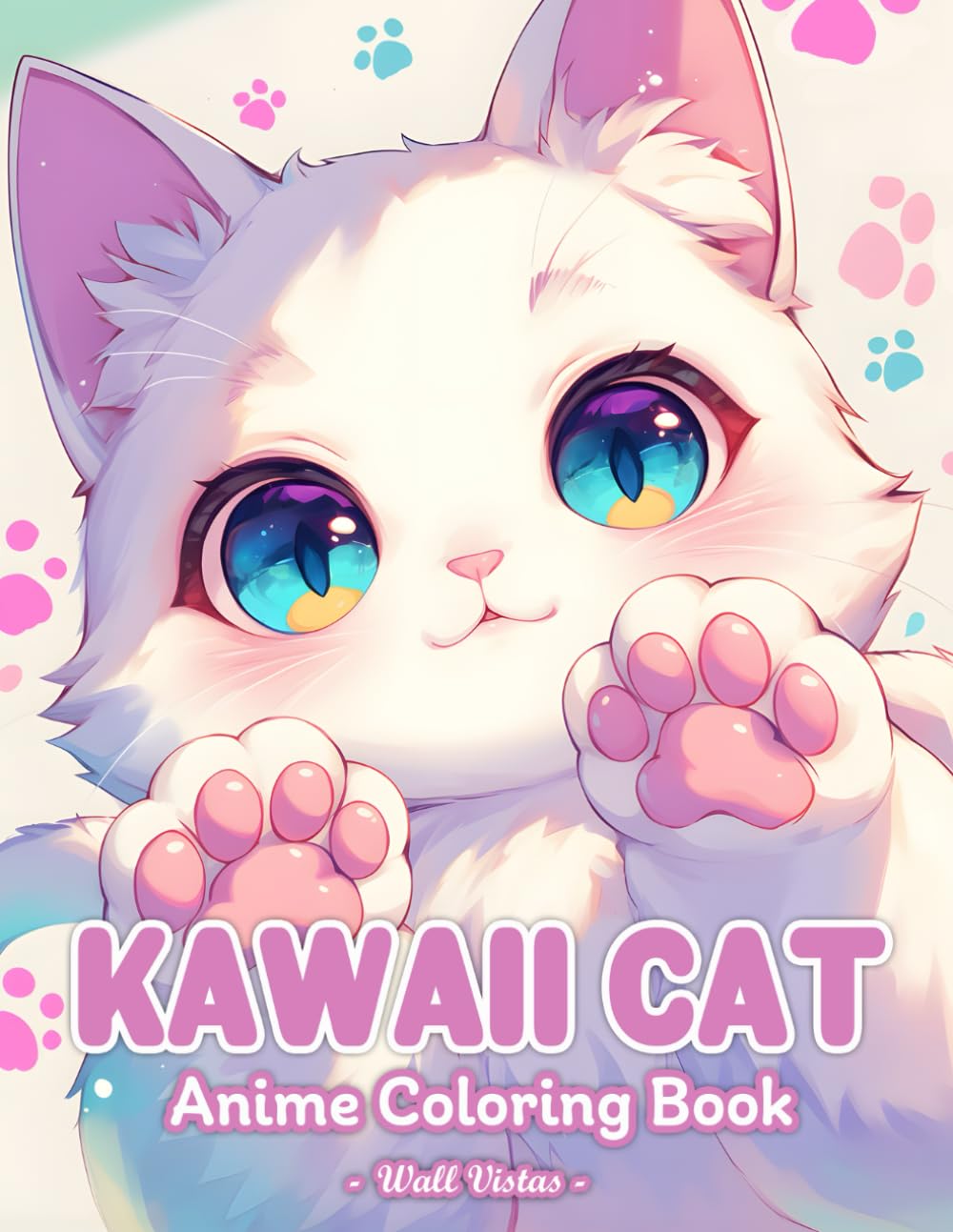 Kawaii Cat Anime Coloring Book: 50 Illustrations With Cute Cats In Anime Style For Adults Relaxation And Stress Relief