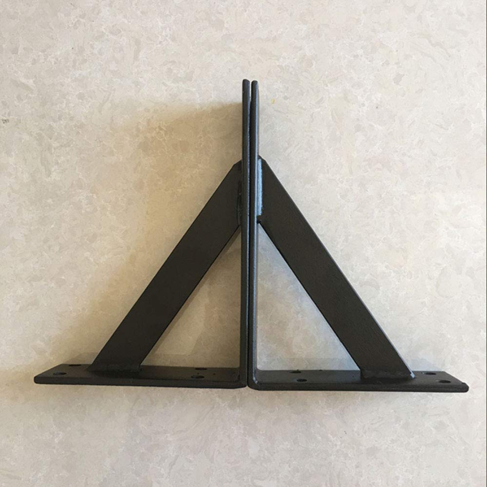 Soportes para estantes de alta resistencia, soportes flotantes para estantes, soportes de pared triangulares para trípode, soportes de encimera de hierro de metal industrial negro, fuertes y resistent