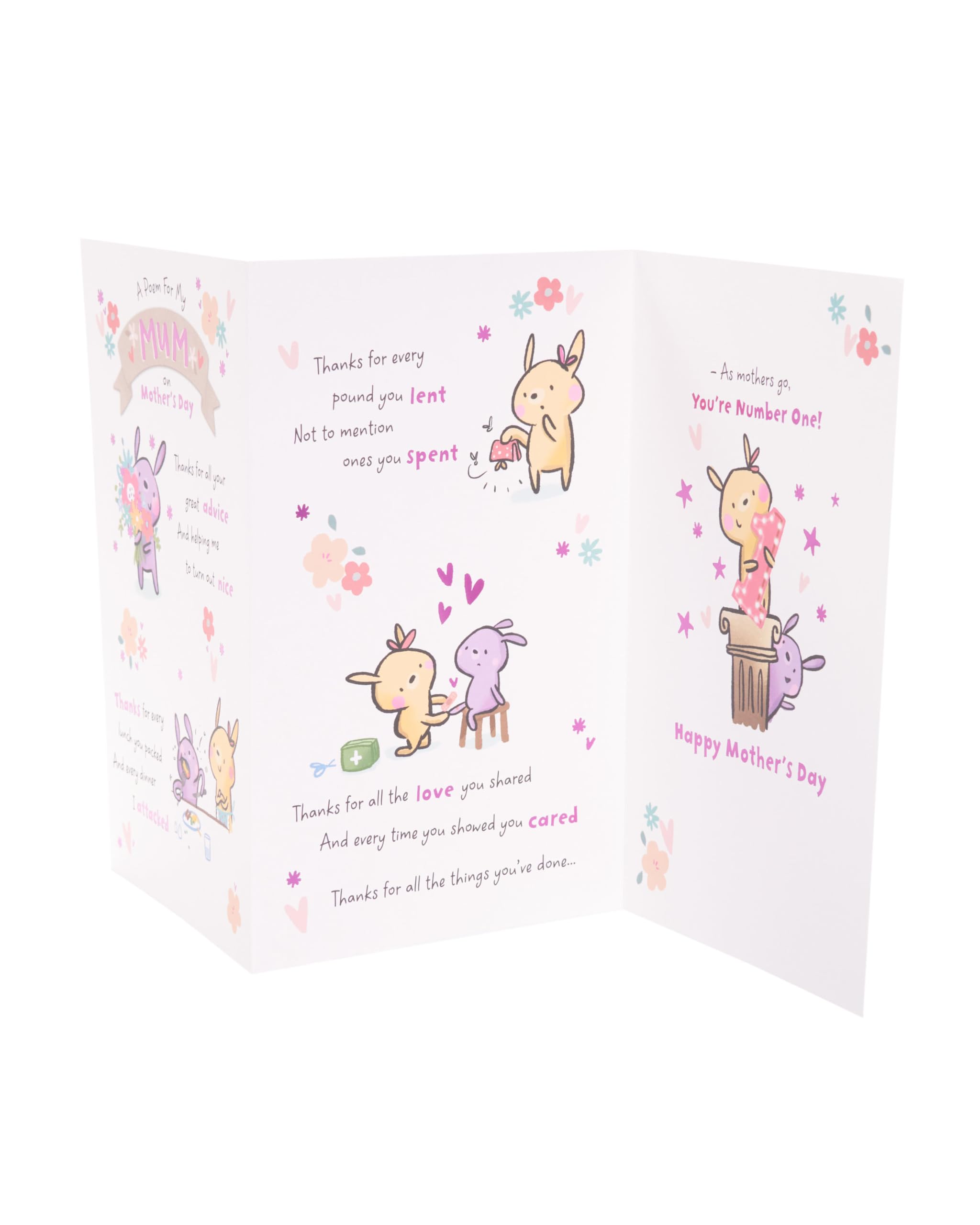 UK Greetings Muttertagskarte Mit Gedicht – Süßes Design, Mit Violetten & Aquamarinen Folien-Details