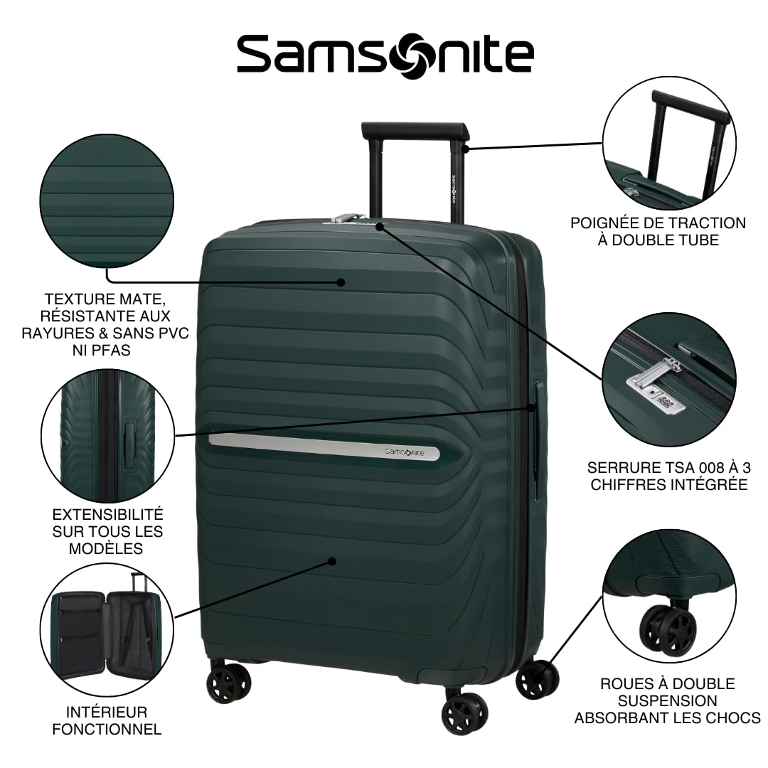 Samsonite Neo Flux - Spinner M, Valise Extensible, 68 cm, 86/96 L, Noir (Black)