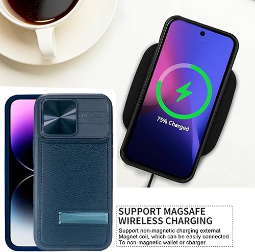 Miniatura 6 de Funda para iPhone 15 Pro Max - Fuerte magnético compatible con MagSafe, 3 modos de soporte incorporados, soporte de metal, cubierta de cámara