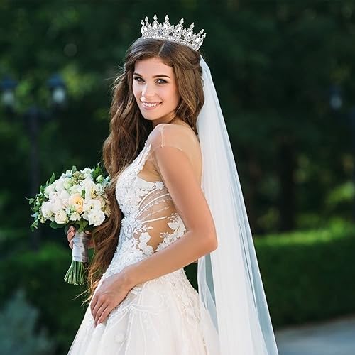 Miniatura 4 de COCIDE Corona plateada para mujer, tiara de boda de cristal y coronas para niñas, diadema de diamantes de imitación, accesorios para el cabello de