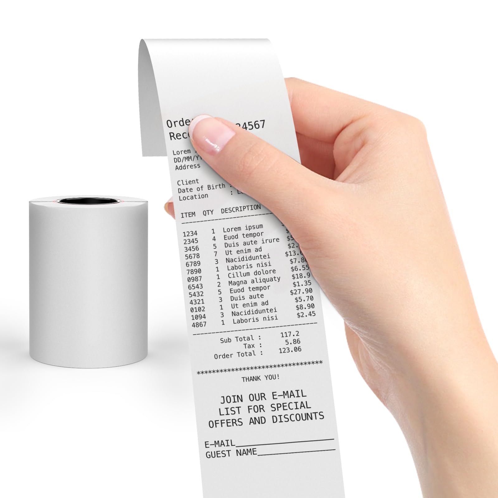 YIKIADA 57 x 35 mm White Thermal Paper Till Receipt Rolls Printer POS Credit Card Machine Cash Register Suitable for Shops Supermarkets Stores Retailers 10 Pack - Image 3