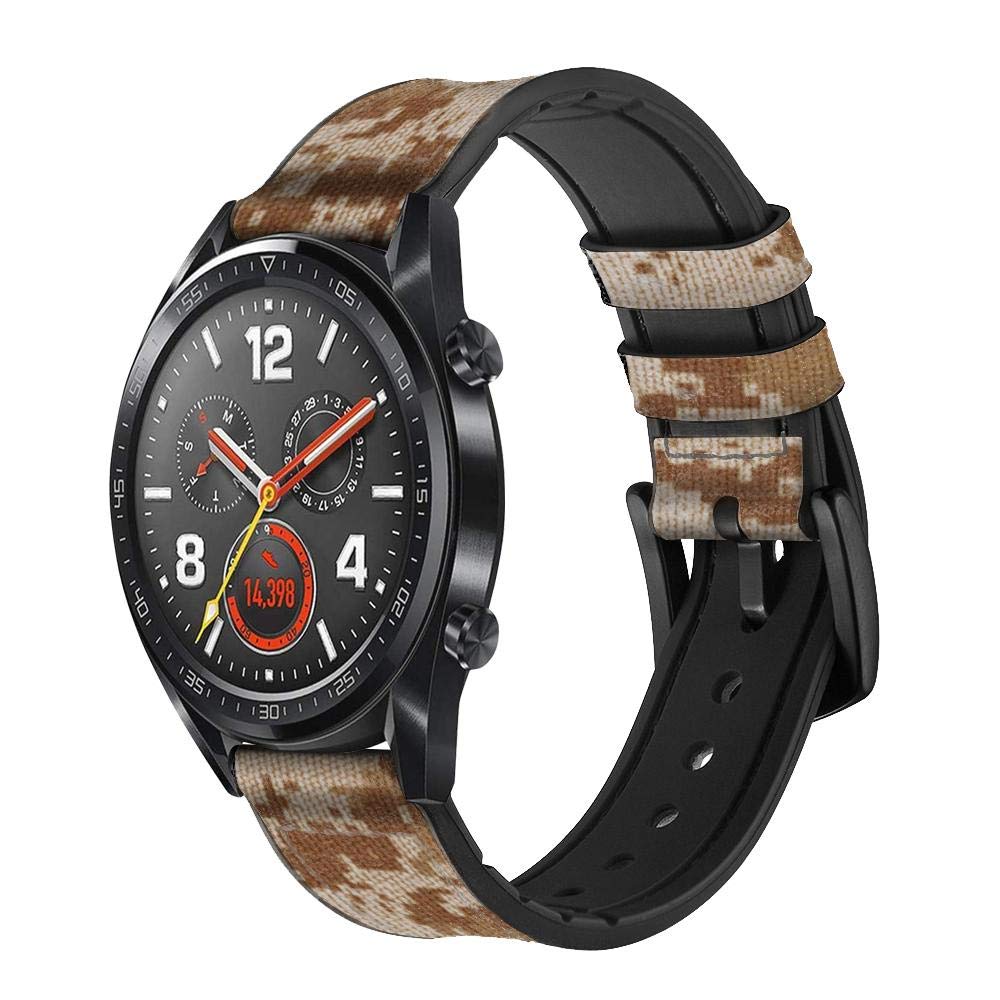 Innovedesire Desert Digital Camo Camouflage Bracelet de Montre Intelligente en Cuir pour Wristwatch Smartwatch Smart Watch Taille (18mm)
