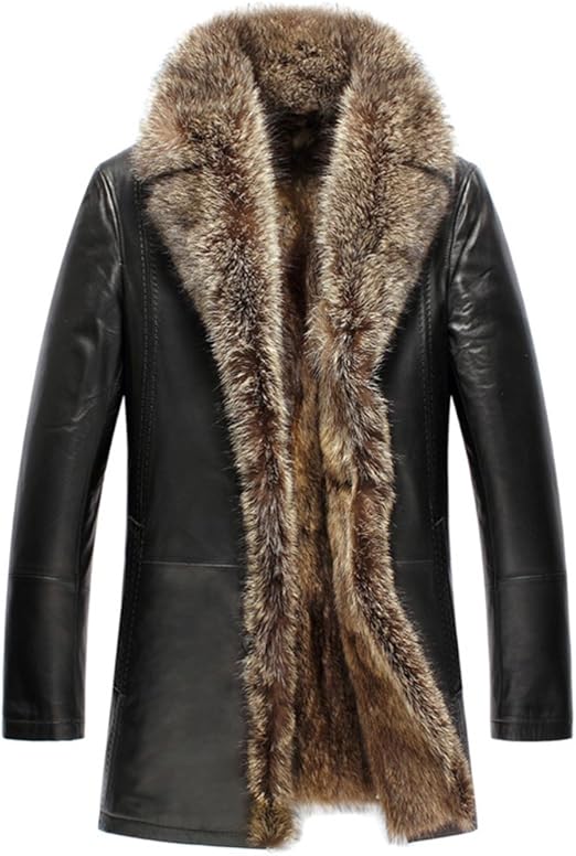 mens leather jacket with fur trim