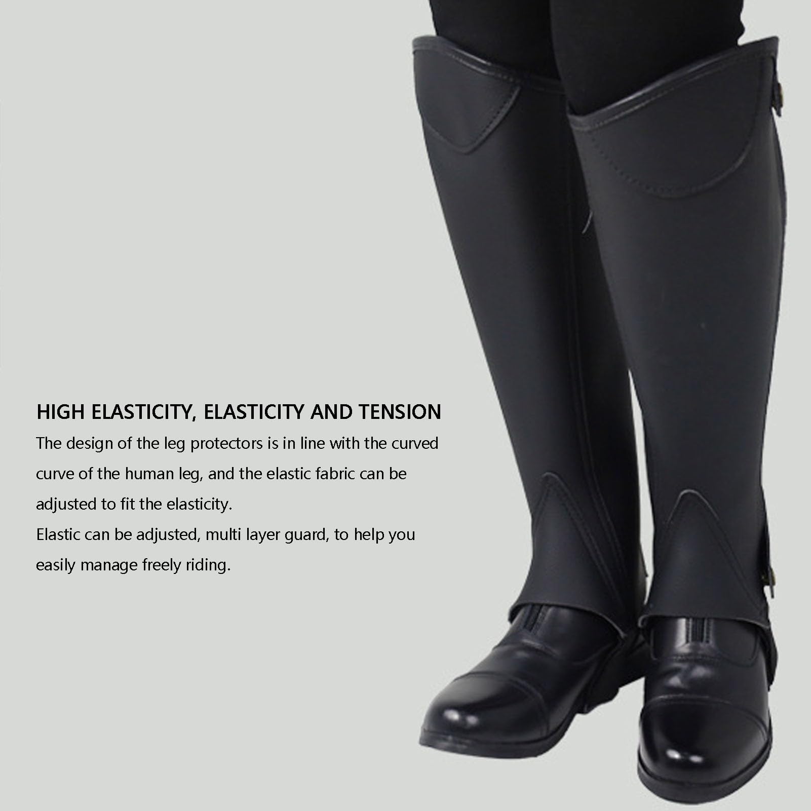 Bnineteenteam Équipement de Protection des Jambes, avec des Escarpées de Jambes D'équitation, Garde de Protection Réglable, pour Les Activités équestres (XL)