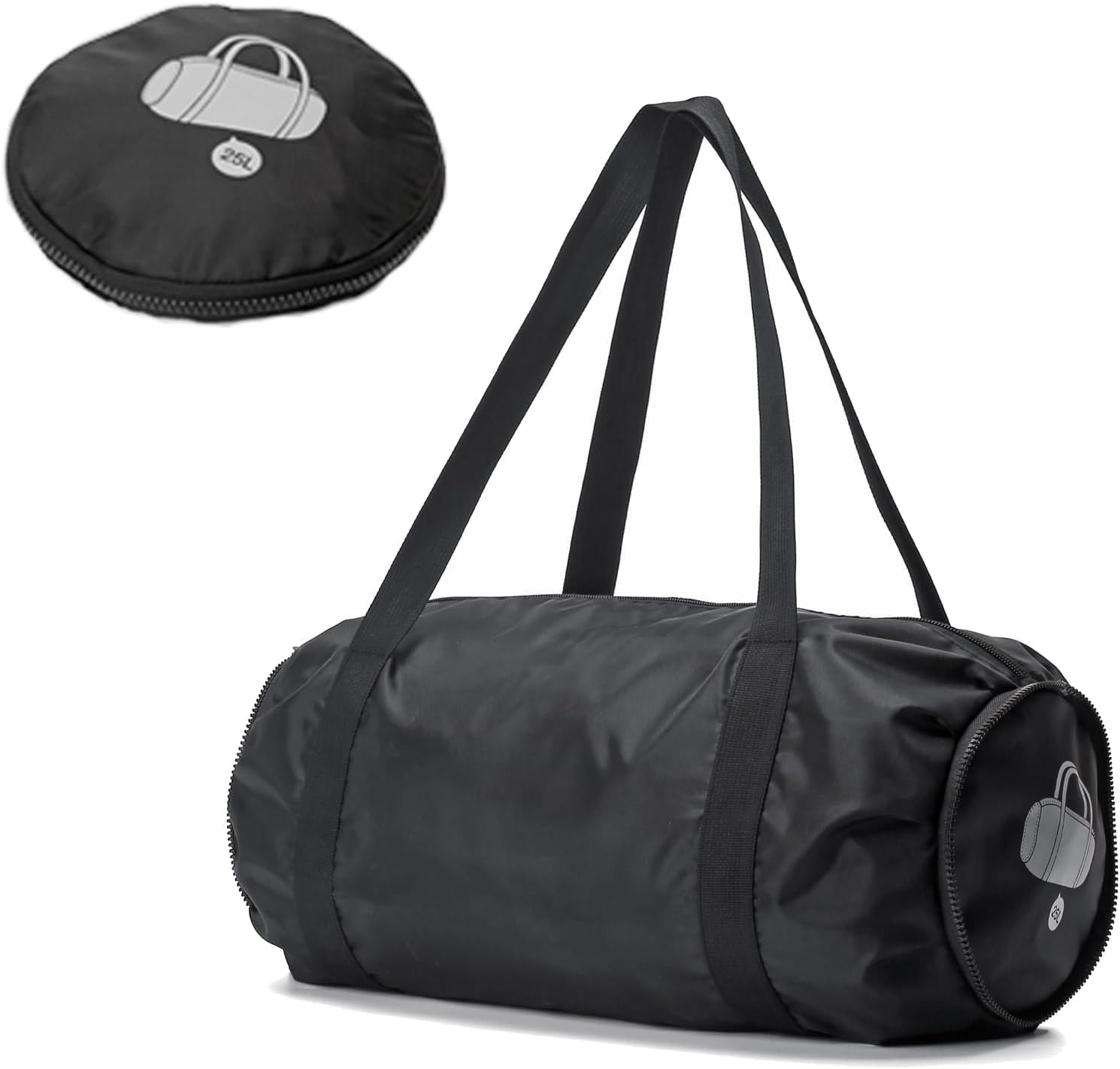 TNTAIAHL Small Gym Bag, Waterproof Overnight Weekender Bag with Capacity 25L Portable Shoulder Bag for Travel Sport Duffel Bag for Yoga Hiking Camping Trip (Black)