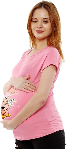 Sillyboom Diwali Release Graphic Print Women's Pregnancy Maternity T-Shirt, Nursing Top Tee Round Neck Half Sleeves T-Shir...